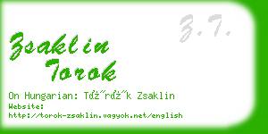 zsaklin torok business card